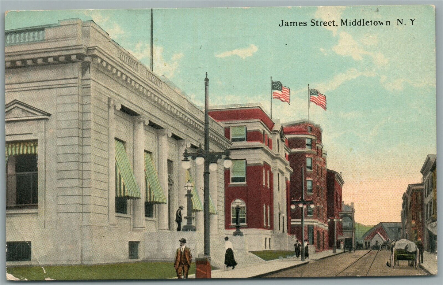 MIDDLETOWN NY JAMES STREET ANTIQUE POSTCARD