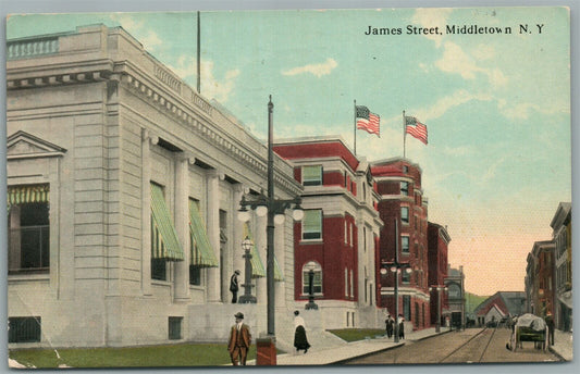MIDDLETOWN NY JAMES STREET ANTIQUE POSTCARD