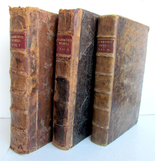 1674-1684 THE WORKES by HENRY HAMMOND 3 volumes antique FOLIOS in ENGLISH