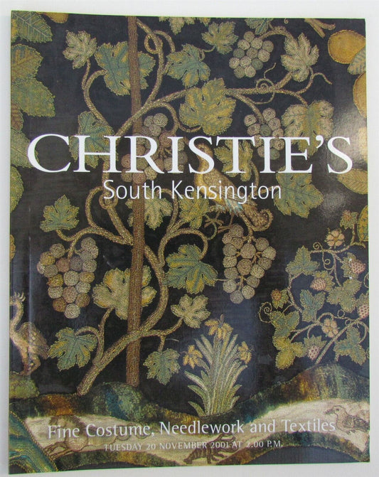 FINE COSTUME NEEDLEWORK & TEXTILES 2001 CHRISTIE'S AUCTION CATALOG