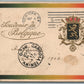 BELGIUM 1902 EMBOSSED ANTIQUE POSTCARD w/ STAMP