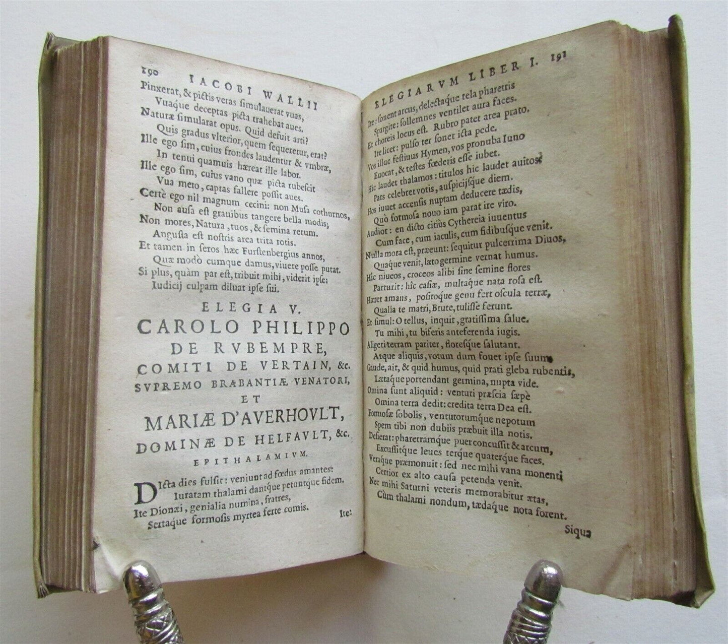 1657 PLANTIN PRESS POETRY by Jacobus Wallius ANTIQUE VELLUM BOUND 17th CENTURY