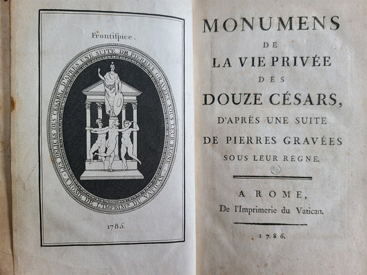 1786 MONUMENS DE LA VIE PRIVEE DES DOUZE CESARS antique EROTIC ENGRAVINGS rare