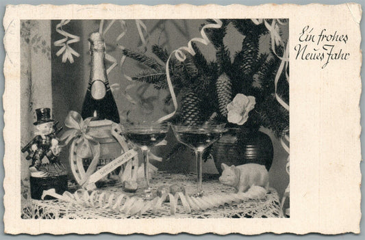 CHRISTMAS NEW YEAR VINTAGE GERMAN POSTCARD