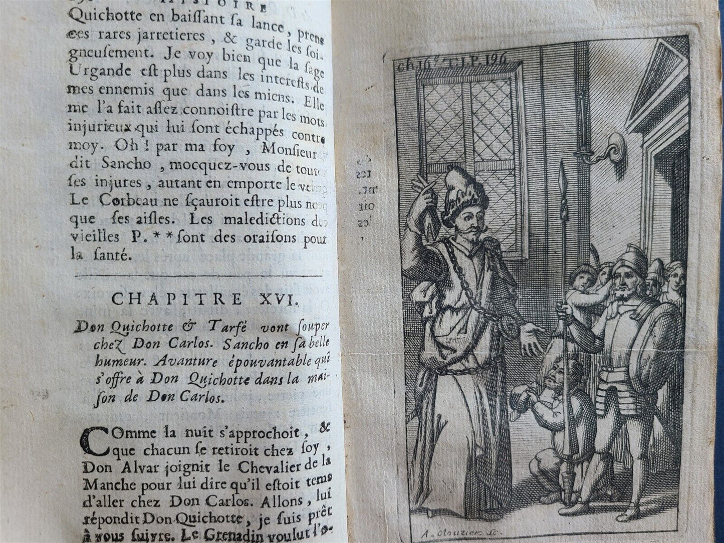 1716 DON QUIXOTE DE LA MANCHE 2 VOLS antique ILLUSTRATED RARE FRENCH EDITION