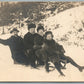 WINTER SPORT LUGE FAMILY FUN ANTIQUE REAL PHOTO POSTCARD RPPC