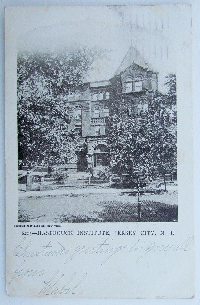 VINTAGE 1905 UNDIVIDED POSTCARD HASBROUCK INSTITUTE JERSEY CITY N.J.