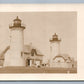 CHATHAM MA LIGHT HOUSES STATION ANTIQUE REAL PHOTO POSTCARD RPPC