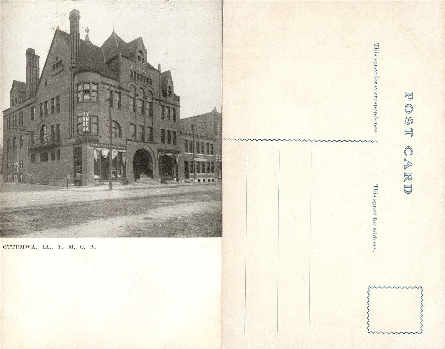 OTTUMWA IA Y.M.C.A. ANTIQUE POSTCARD