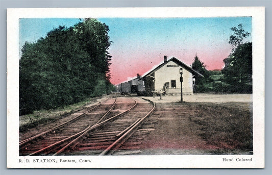 BANTAM CT RAILROAD STATION ANTIQUE POSTCARD railway depot