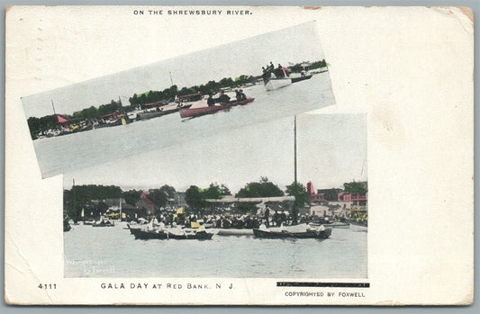 RED BANK NJ SCHREWSBURY RIVER GALA DAY ANTIQUE POSTCARD