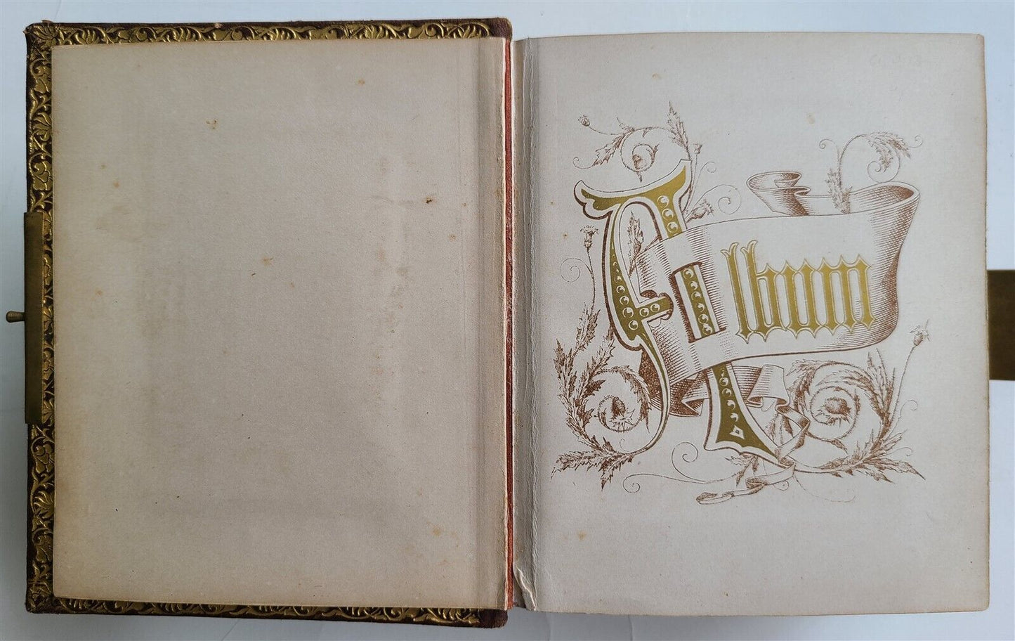 1880s PHOTO ALBUM VICTORIAN antique w/ decorative binding w/CDV 50 photos