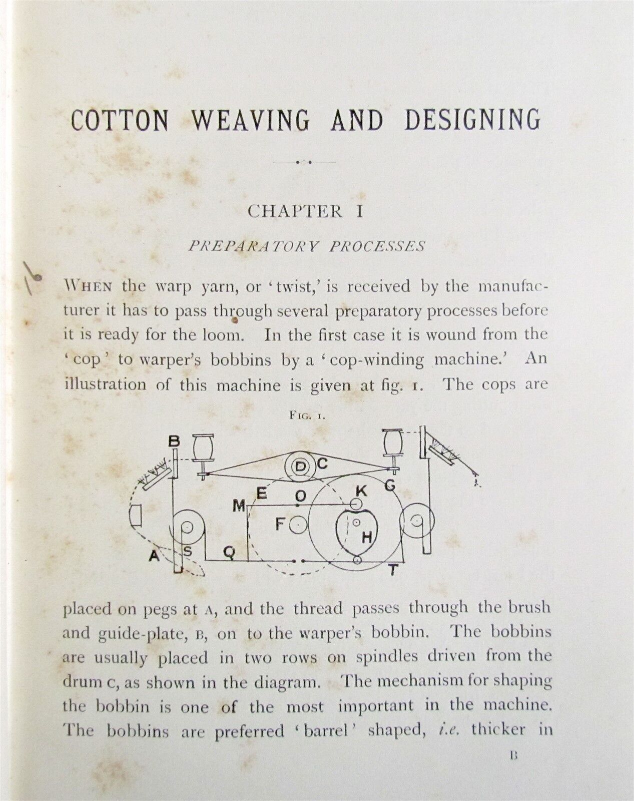 1893 COTTON WEAVING AND DESIGNING by JOHN TAYLOR antique ILLUSTRATED