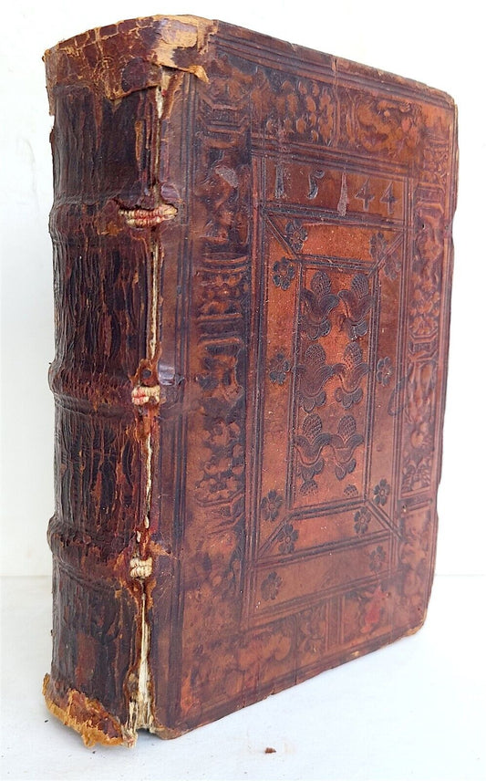 1539 TWELVE CAESARS BIOGRAPHIES by Suetonius Tranquillus antique 16 c. BINDING