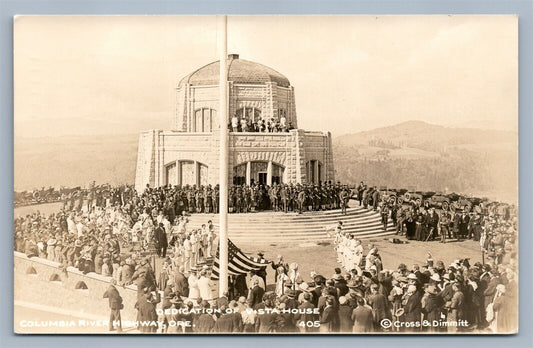 COLUMBIA RIVER HIWY OR VISTA HOUSE PARADE 1935 VINTAGE REAL PHOTO POSTCARD RPPC