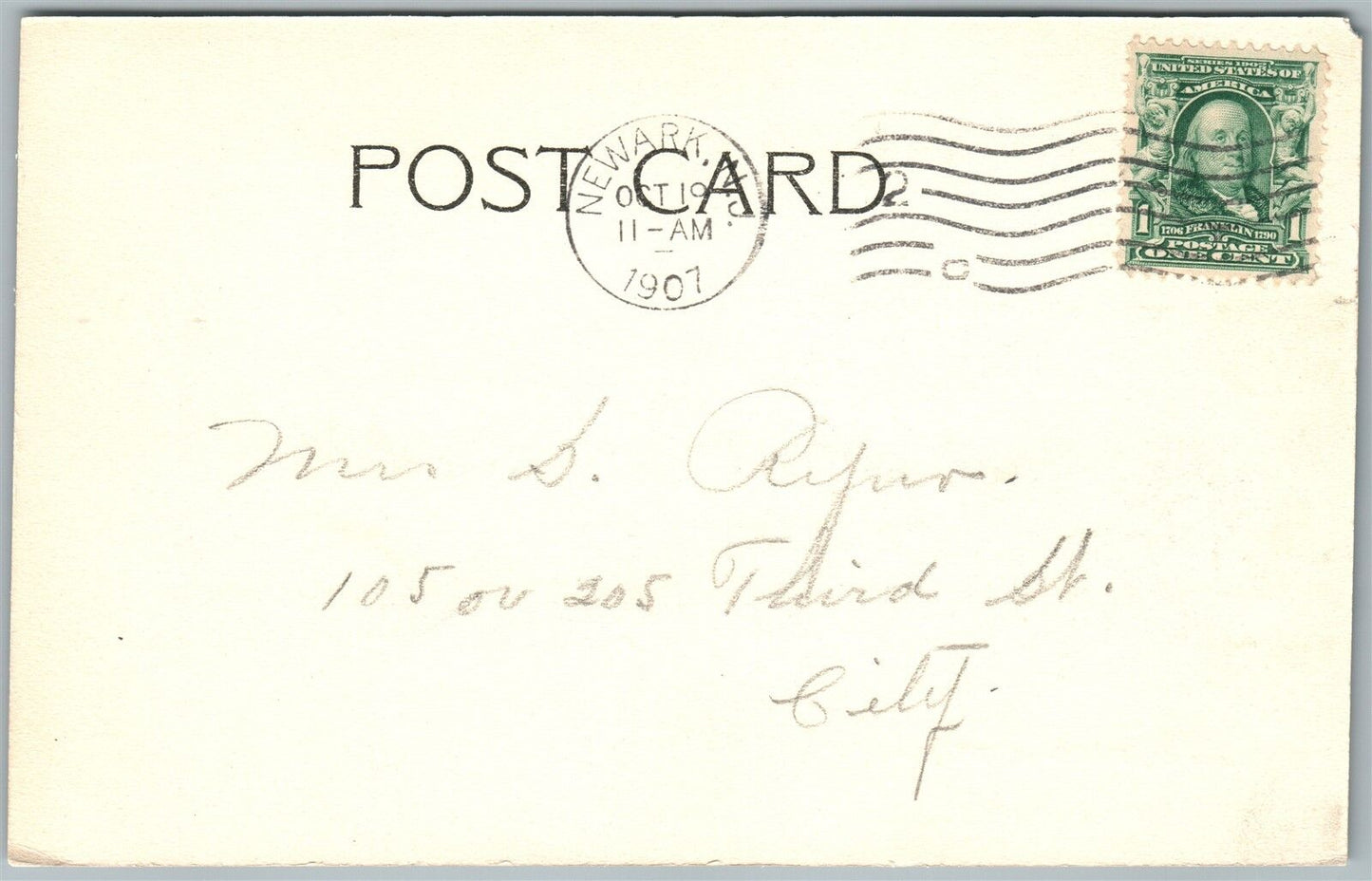 EAST ORANGE NJ HARRISON STREET 1907 UNDIVIDED ANTIQUE POSTCARD