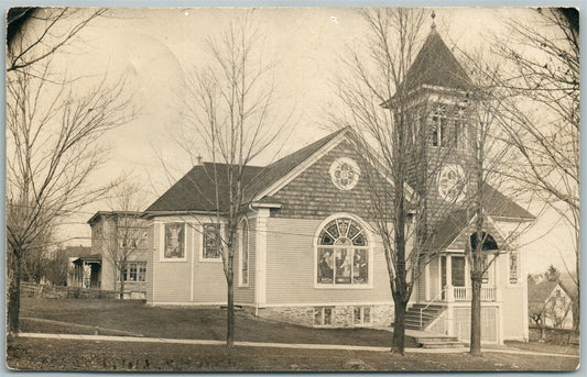 PENNSYLVANIA CHURCH 1909 ANTIQUE REAL PHOTO POSTCARD RPPC