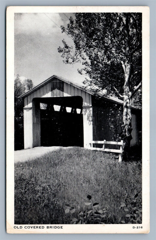 DECATUR IND OLD COVERED BRIDGE VINTAGE POSTCARD