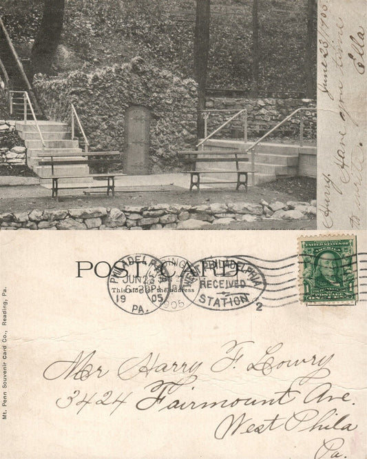 READING PA MINERAL SPRINGS PARK 1905 UNDIVIDED ANTIQUE POSTCARD