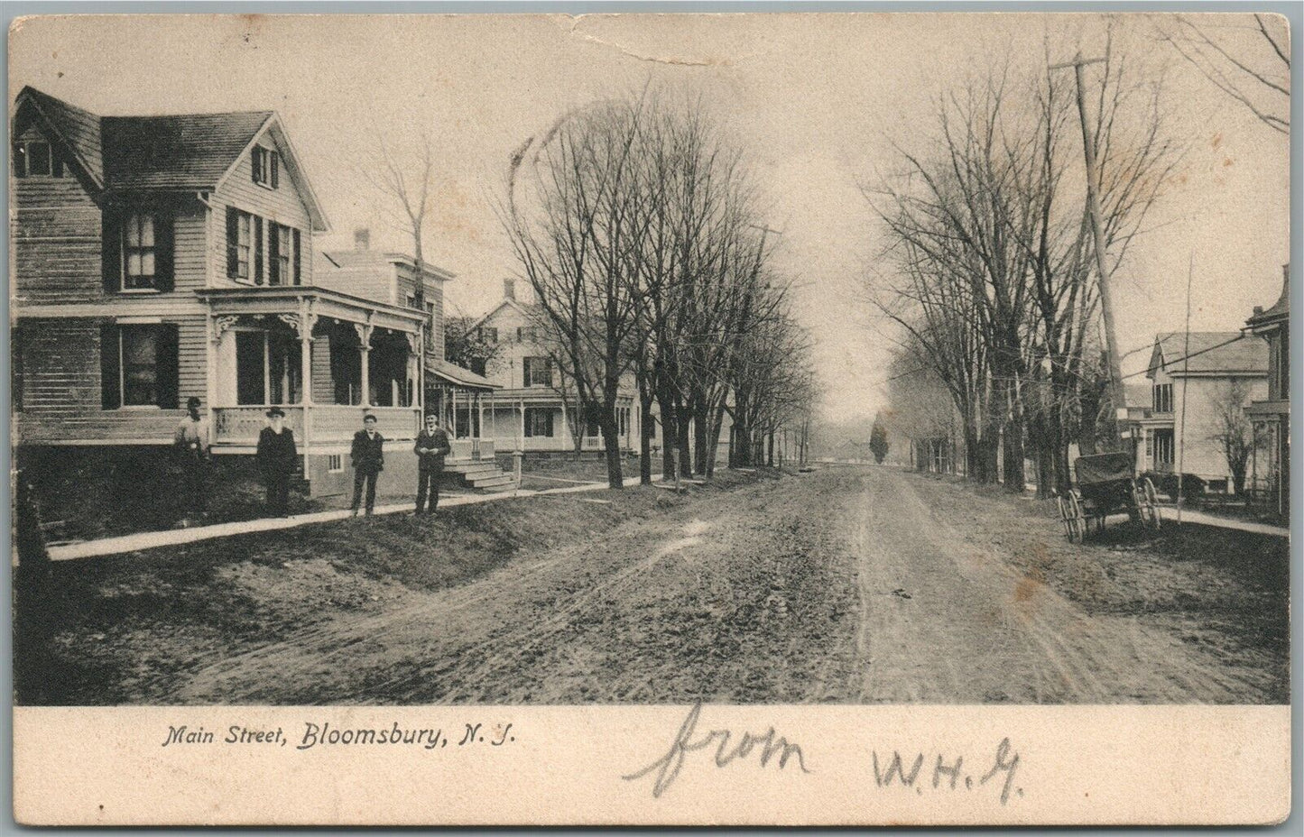 BLOOMSBURY NJ MAIN STREET ANTIQUE POSTCARD