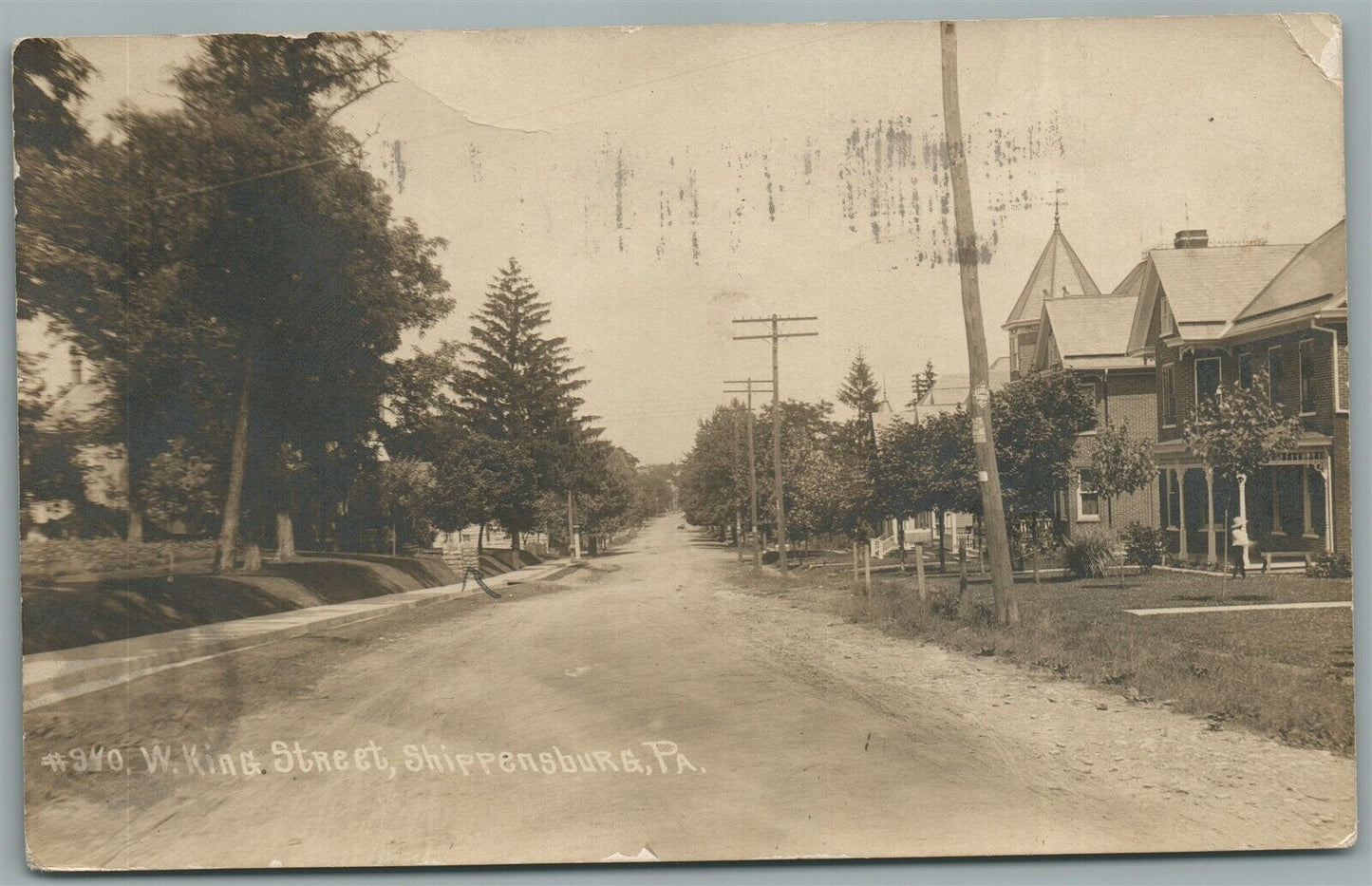 SHIPPENSBURG PA W.KING STREET ANTIQUE REAL PHOTO POSTCARD RPPC