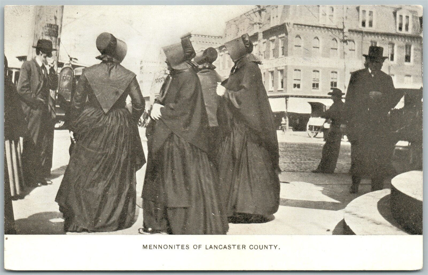 LANCASTER COUNTY PA MENNONITES ANTIQUE POSTCARD