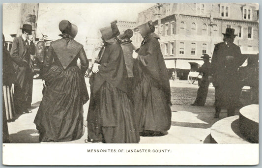 LANCASTER COUNTY PA MENNONITES ANTIQUE POSTCARD