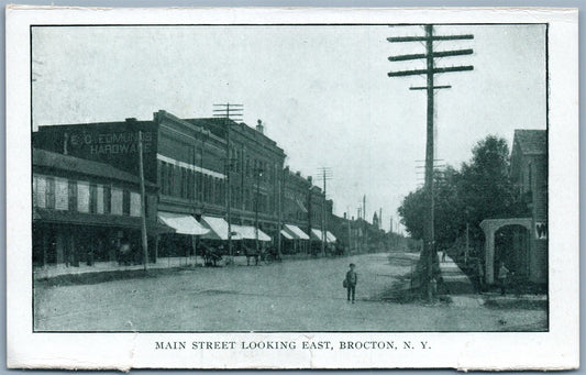 BROCTON NY MAIN STREET UNDIVIDED ANTIQUE POSTCARD