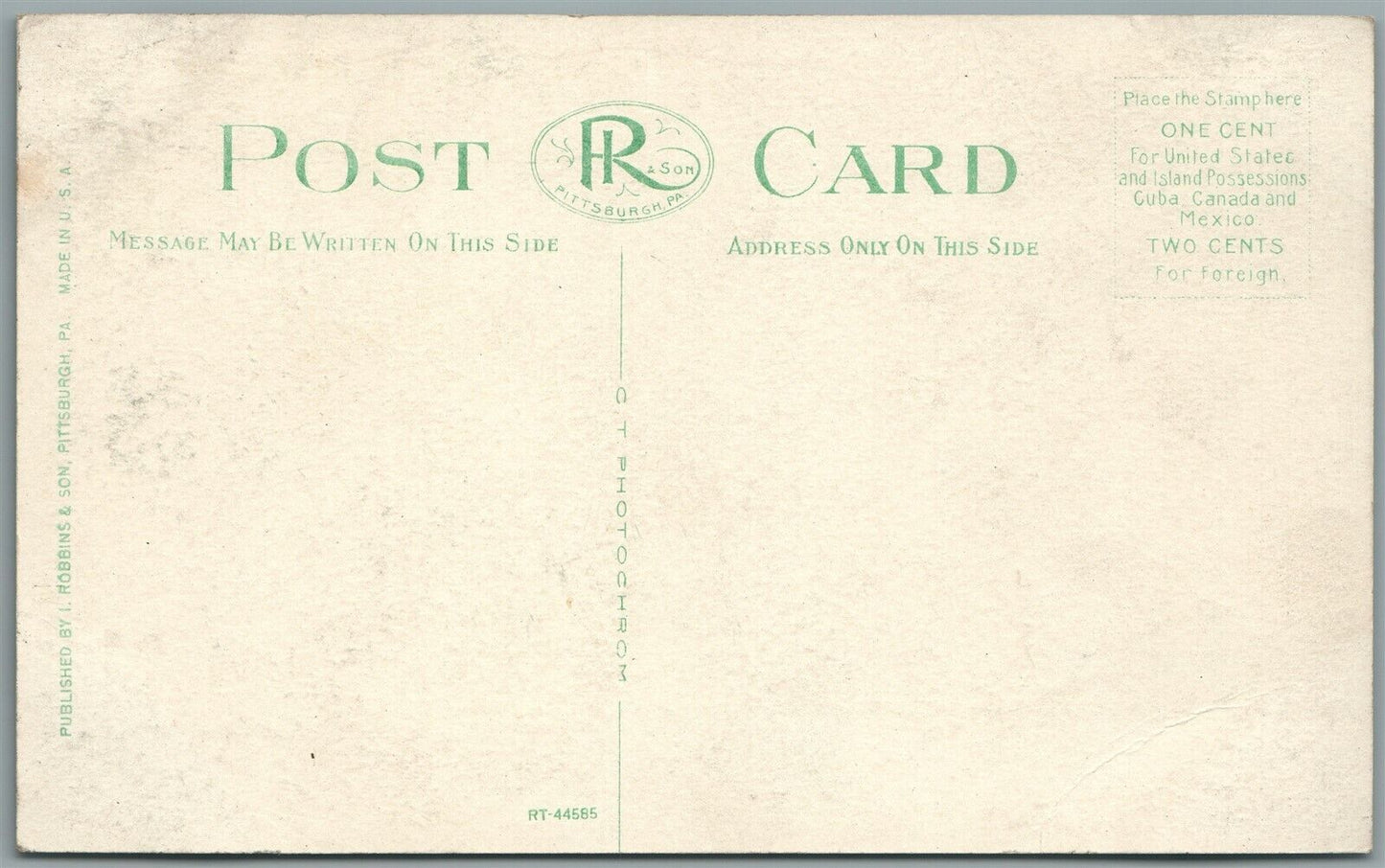 IRWIN PA CALVARY BAPTIST CHURCH ANTIQUE POSTCARD