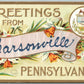CARSONVILLE PA SAMPLE OF GREETING CARDS ADVERTISING VERNFIELD ANTIQUE POSTCARD