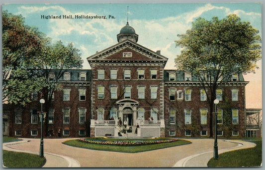 HOLLIDAYSBURG PA HIGHLAND HALL ANTIQUE POSTCARD