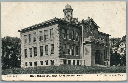 WEST BRANCH IA HIGH SCHOOL ANTIQUE POSTCARD