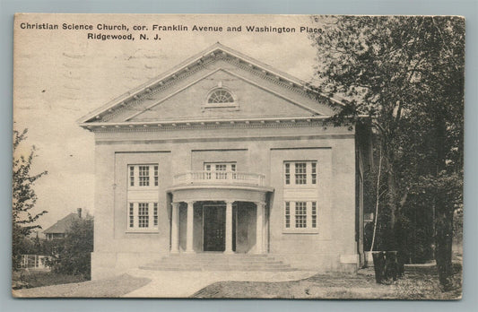 RIDGEWOOD NJ CHRISTIAN SCIENCE CHURCH VINTAGE POSTCARD