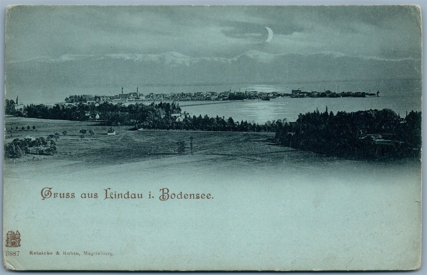 GRUSS AUS LINDAU i. BODENSEE GERMANY Lake Constance ANTIQUE POSTCARD