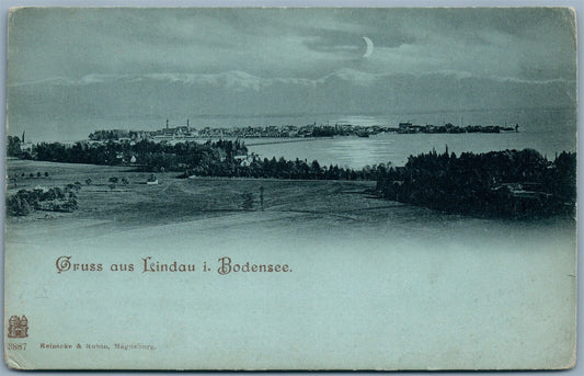 GRUSS AUS LINDAU i. BODENSEE GERMANY Lake Constance ANTIQUE POSTCARD