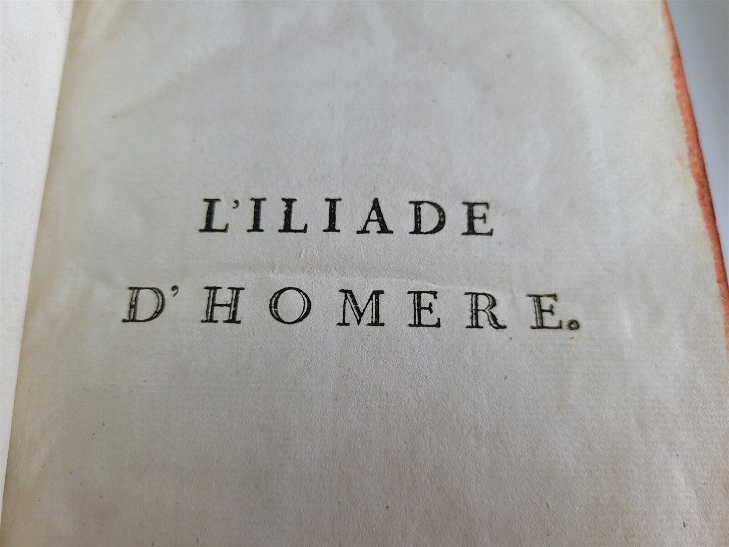 1772 HOMER ILIAD 2 volumes antique in FRENCH