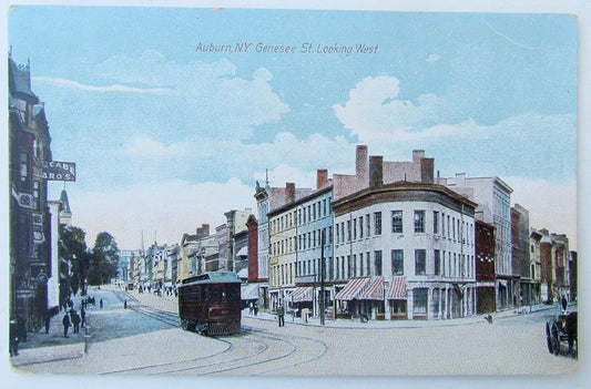 VINTAGE POSTCARD AUBURN NY GENESSE STREET NEW YORK