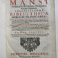 1722 VELLUM MASSIVE FOLIO Josephi Mansi CONGREGATIONIS ORATORII ANTIQUE V.3