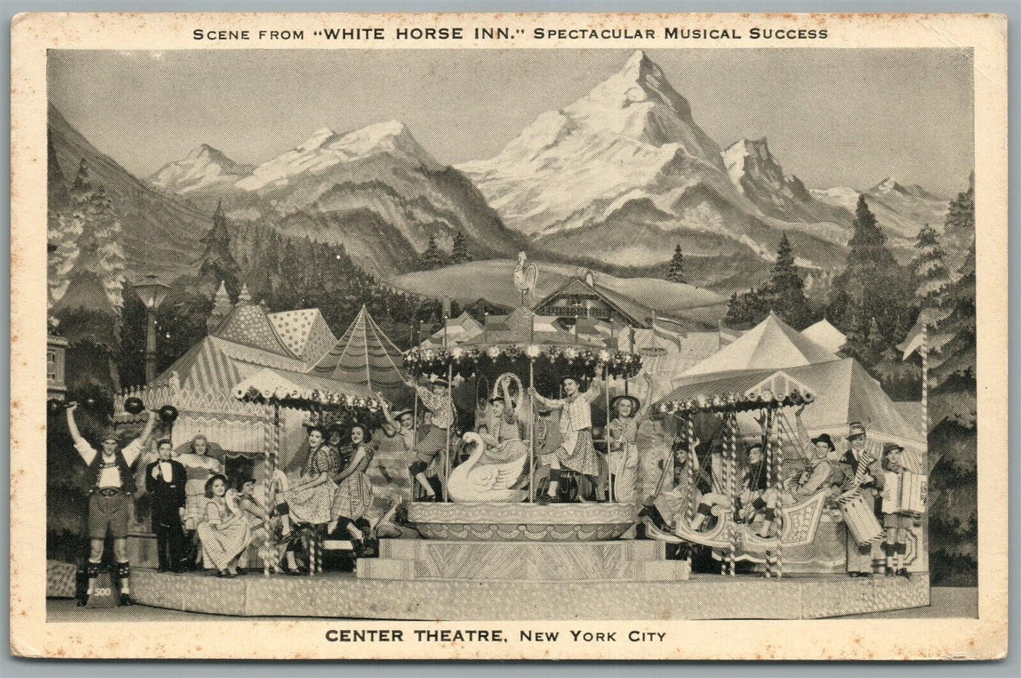 NEW YORK NY CENTER THEATRE ANTIQUE POSTCARD