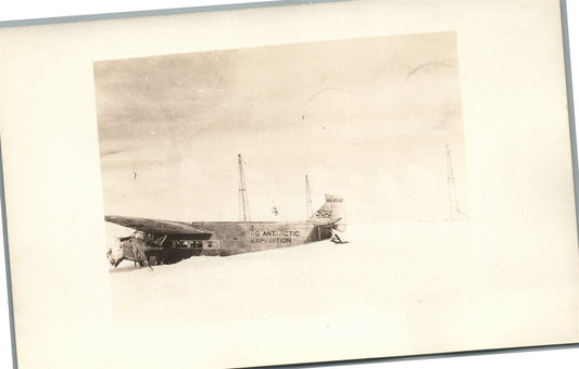 1926 NORTH POLE EXPEDITION FLOYD BENNETT PLANE ANTIQUE REAL PHOTO POSTCARD RPPC