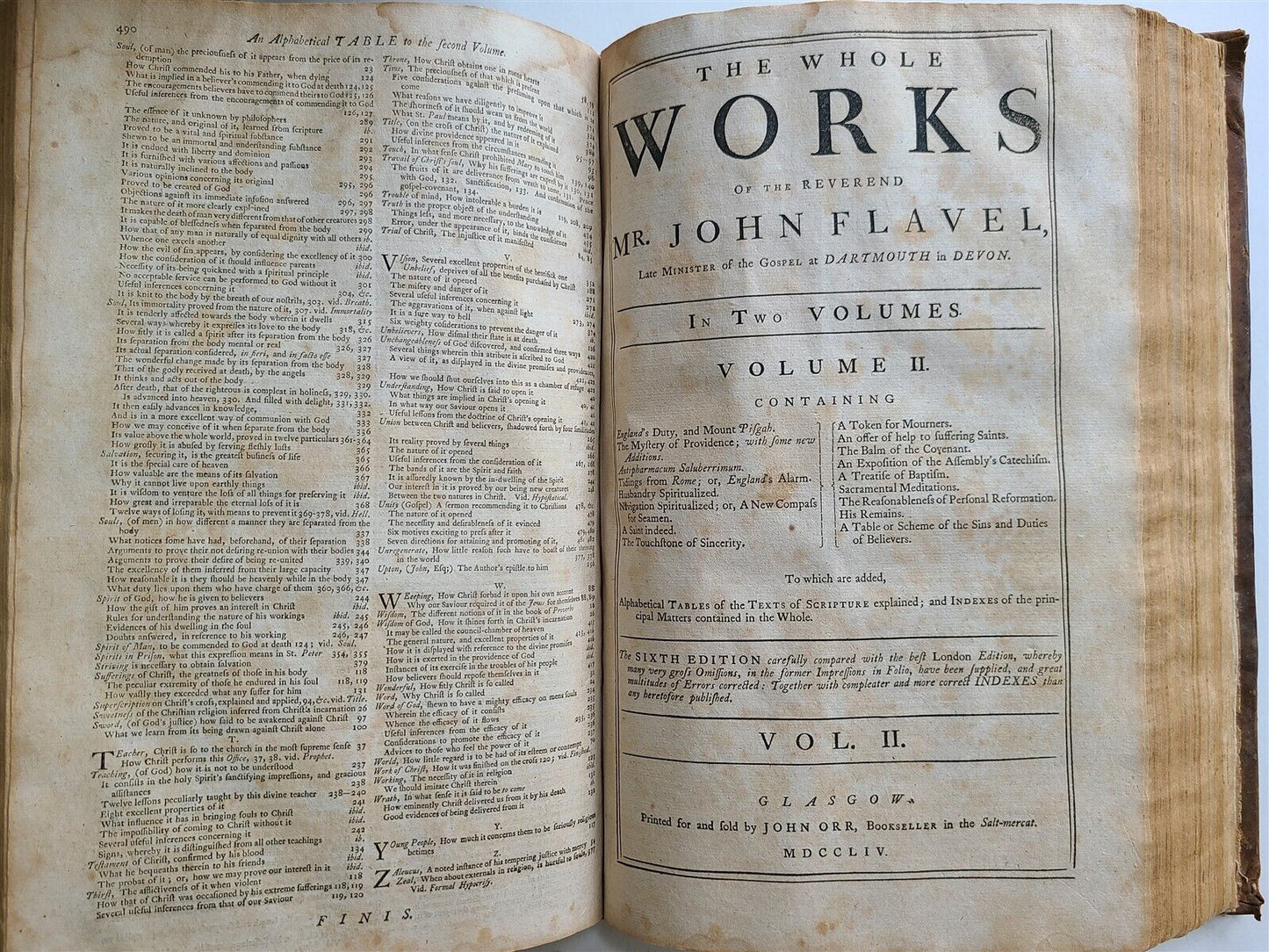 1754 WORKS of JOHN FLAVEL antique FOLIO in ENGLISH