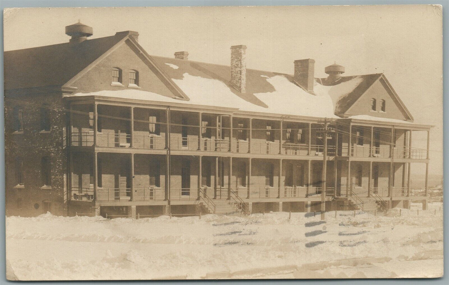 FORT SLOCUM Davids Island New Rochelle NY ANTIQUE REAL PHOTO POSTCARD RPPC