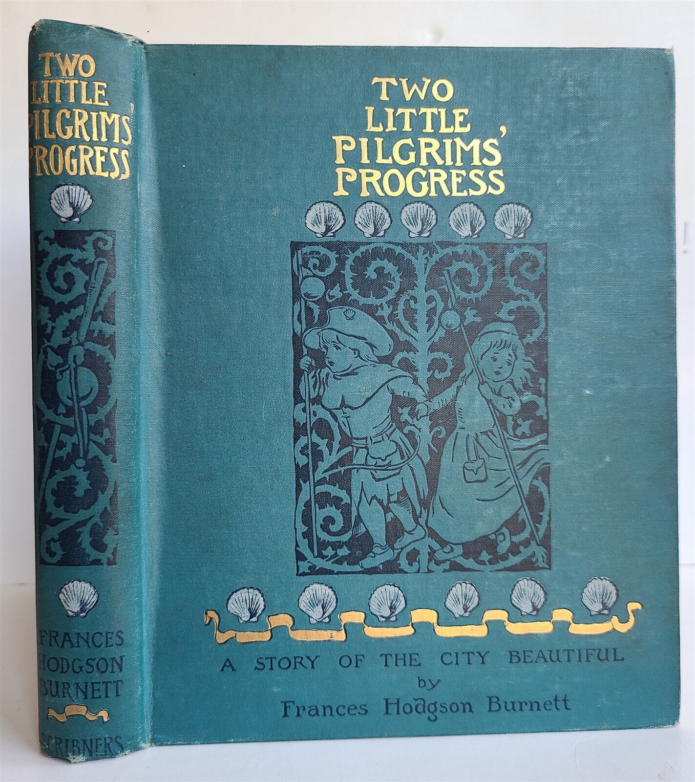 1895 TWO LITTLE PILGRIMS PROGRESS by FRANCES HODSON BURNETT antique ILLUSTRATED