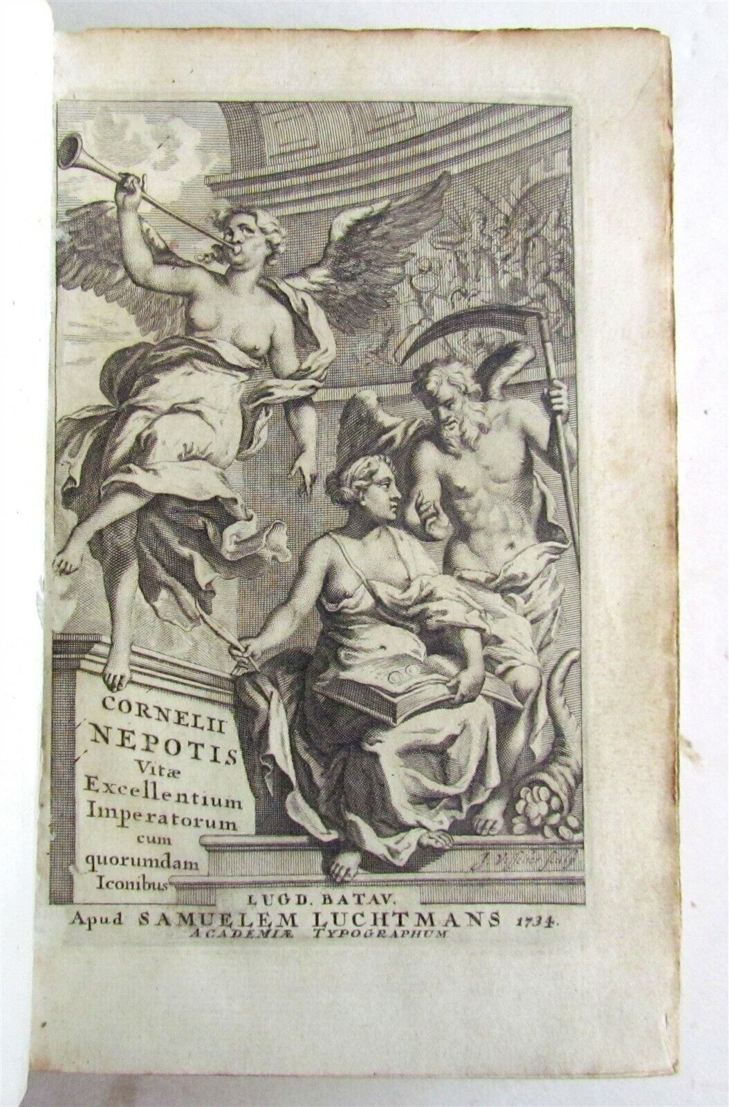 1734 VITAE EXCELLENTIUM IMPERATORUM CORNELIUS NEPOS VELLUM antique ROMAN HISTORY