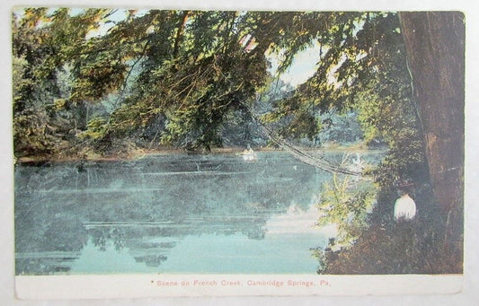 1911 ANTIQUE POSTCARD SCENE AT FRENCH CREEK CAMBRIDGE SPRINGS PA