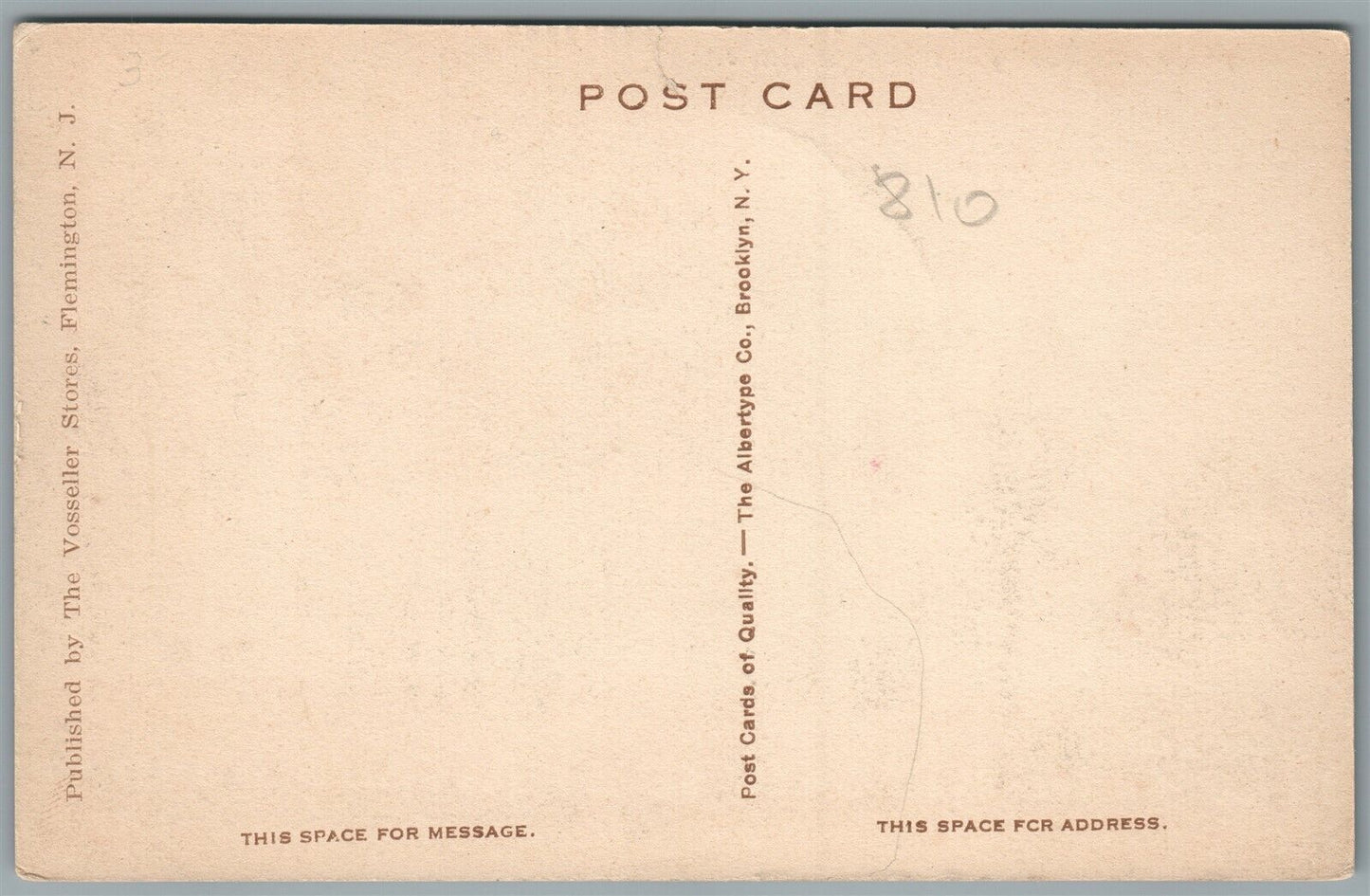 FLEMINGTON NJ PUBLIC LIBRARY ANTIQUE POSTCARD