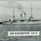 MILITARY SHIP USS ROCHESTER VINTAGE REAL PHOTO POSTCARD RPPC