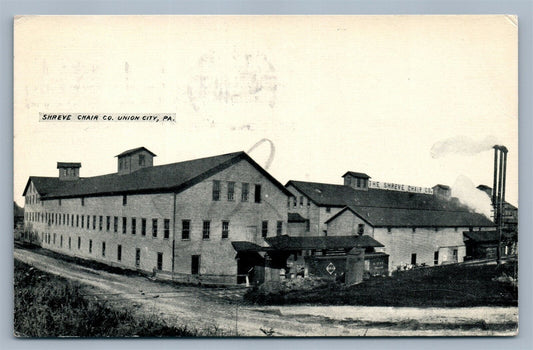 UNION CITY PA SHREVE CHAIR CO. ANTIQUE POSTCARD