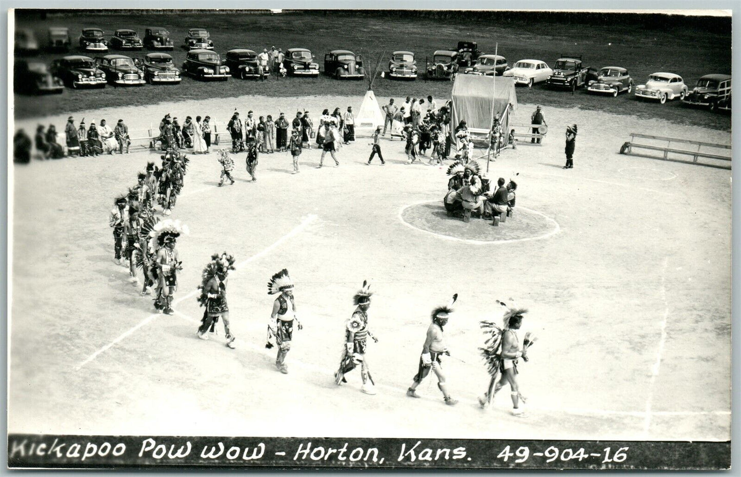 AMERICAN INDIANS KICKAPOO POW WOW HORTON KS VINTAGE REAL PHOTO POSTCARD RPPC