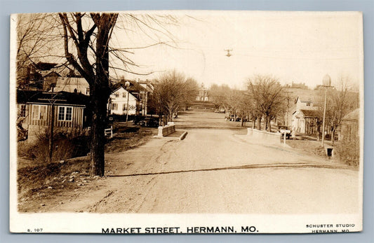 HERMAN MO MARKET STREET ANTIQUE REAL PHOTO POSTCARD RPPC